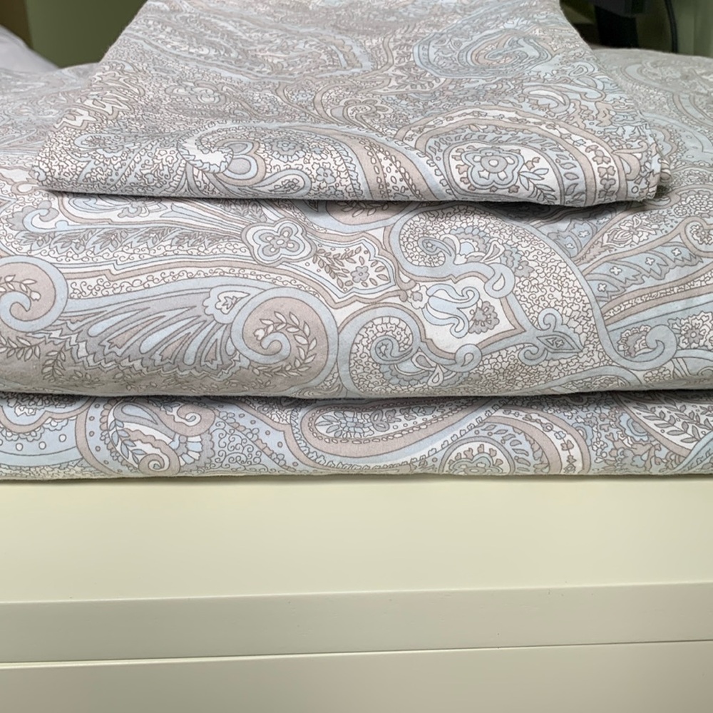 Ralph Lauren Twin Sheet Set with Paisley - cotton